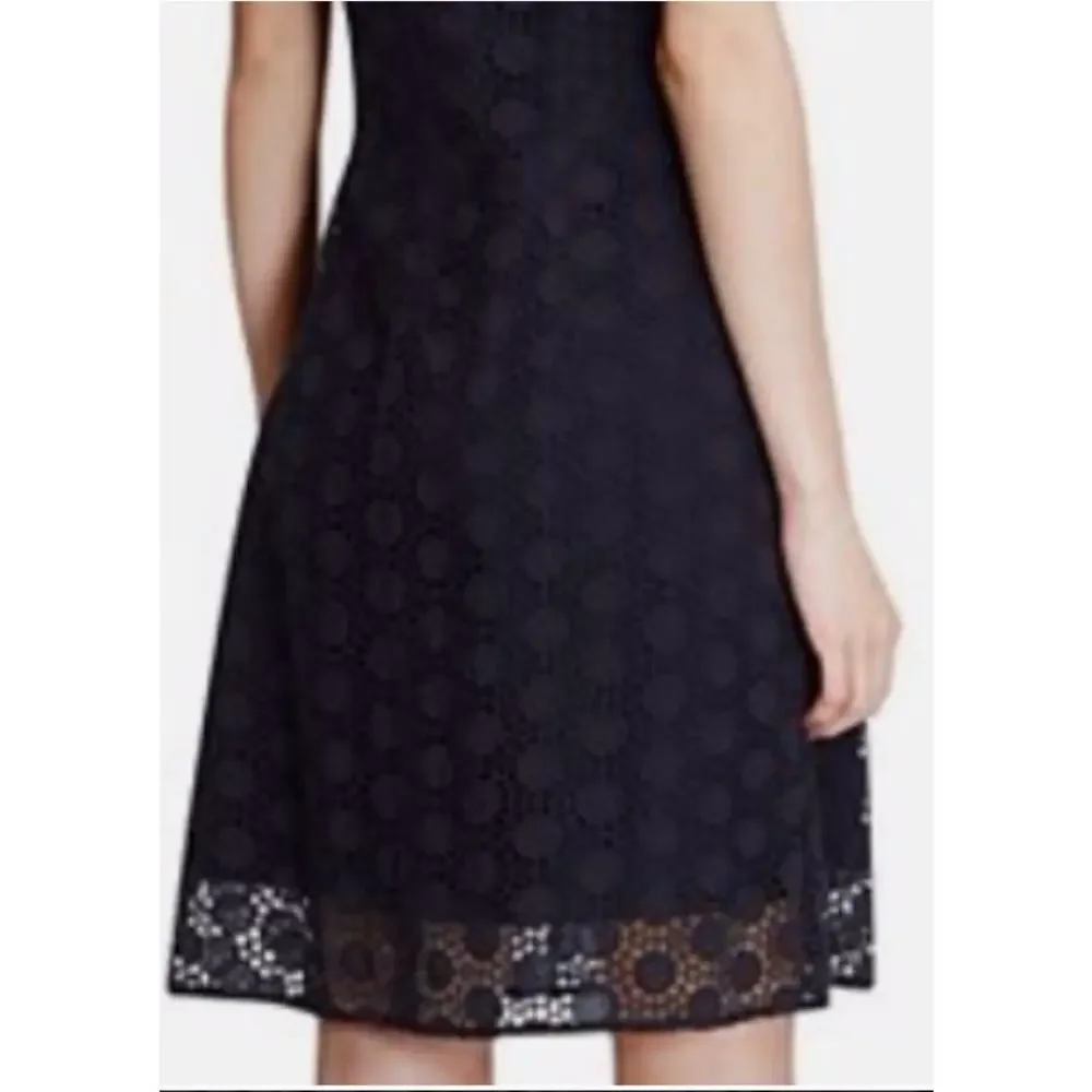 Tory Burch Hallie Embrodered Lace Honrycomb Eyelet A-Line Broderie Anglaise Sz 6